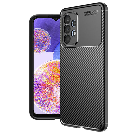 Hoes voor Samsung Galaxy A23 5G A236 / A23 A235, Techsuit, CarbonFiber, Zwart