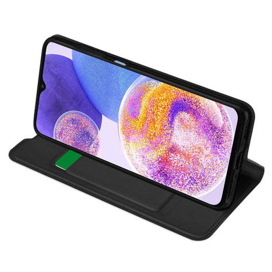 Hoes voor Samsung Galaxy A23 5G A236 / A23 A235, Techsuit, Magskin Book, Zwart