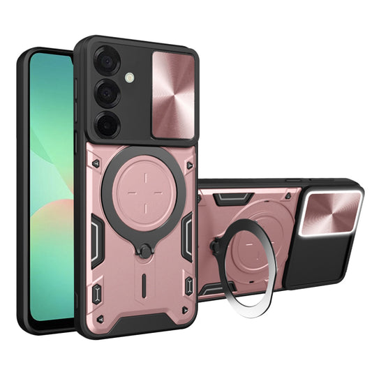 Hoes voor Samsung Galaxy A26 A266, Techsuit, CamGuard Pro, Roze Goudkleurig