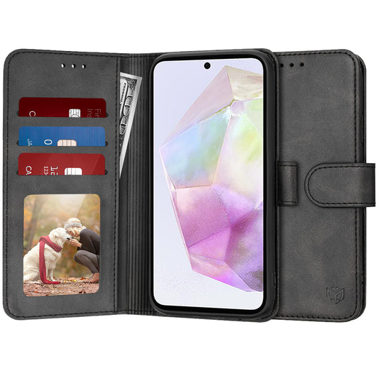 Hoes voor Samsung Galaxy A35 5G A356, Techsuit, Diary Book, Zwart