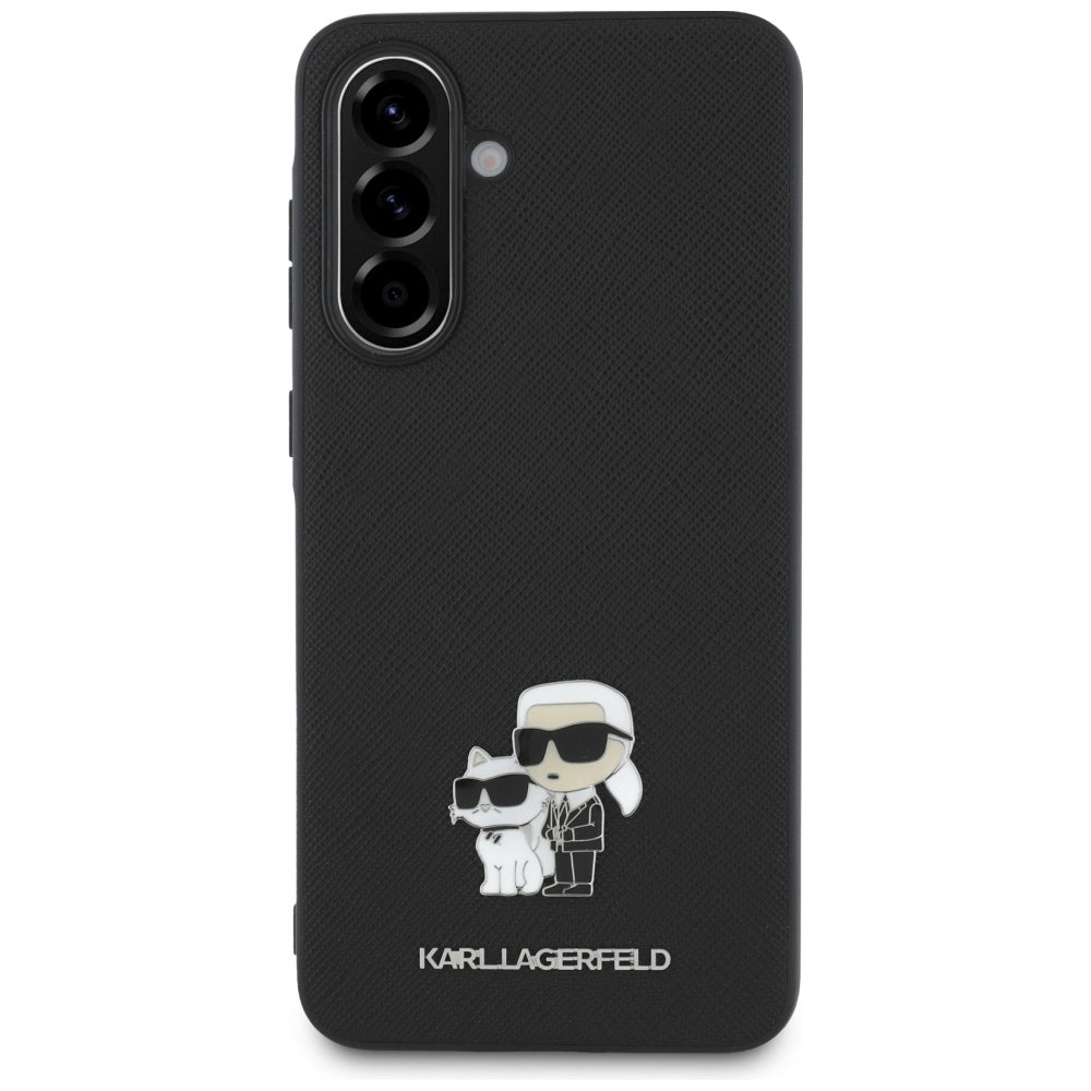 Hoes voor Samsung Galaxy A36 A366, Karl Lagerfeld, Saffiano Karl & Choupette Metal, Zwart