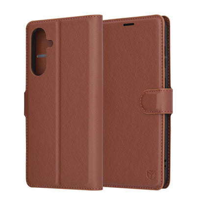 Hoes voor Samsung Galaxy A36 A366, Techsuit, Leather Folio, Bruin