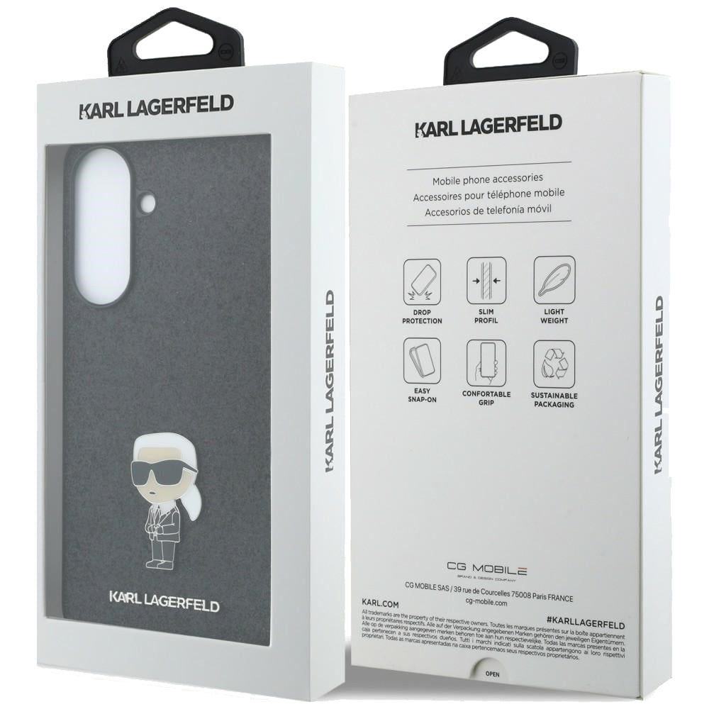 Hoes voor Samsung Galaxy A37 5G, Karl Lagerfeld, Glitter Fixed Ikonik Karl, Zwart