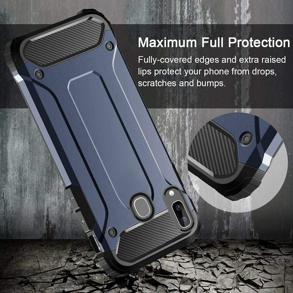 Hoes voor Samsung Galaxy A40 A405, Techsuit, Hybrid Armor, Zwart