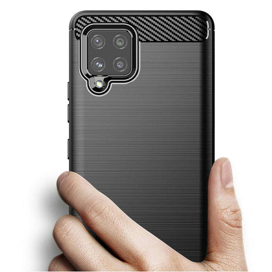 Hoes voor Samsung Galaxy A42 5G A426, Techsuit, Carbon, Zwart