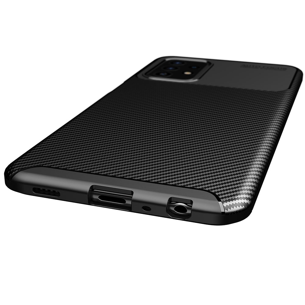 Hoes voor Samsung Galaxy A52s 5G A528 / A52 5G A526 / A52 A525, Techsuit, CarbonFiber, Zwart
