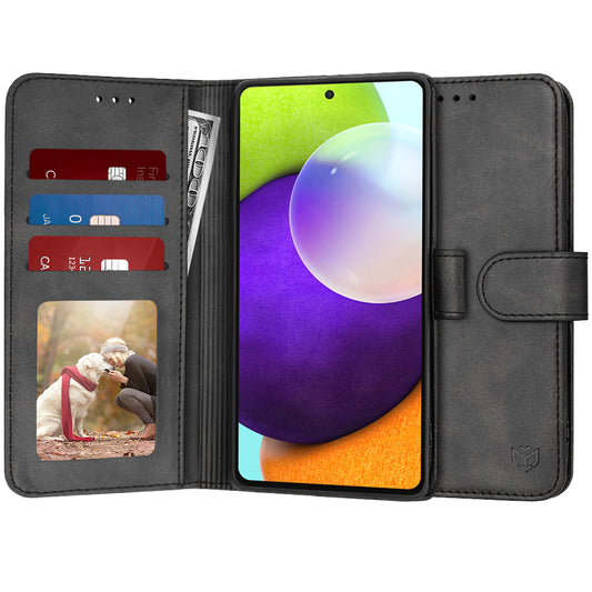 Hoes voor Samsung Galaxy A52s 5G A528 / A52 5G A526 / A52 A525, Techsuit, Diary Book, Zwart