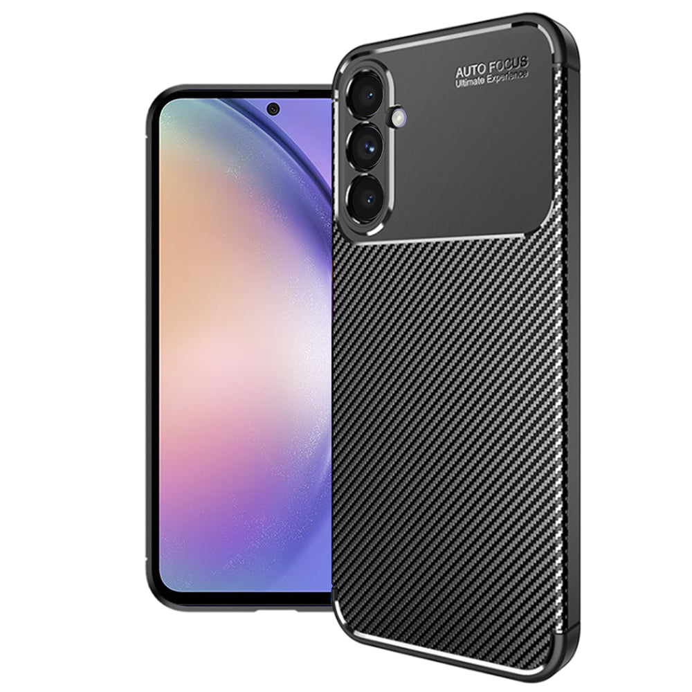 Hoes voor Samsung Galaxy A54 A546, Techsuit, CarbonFiber, Zwart