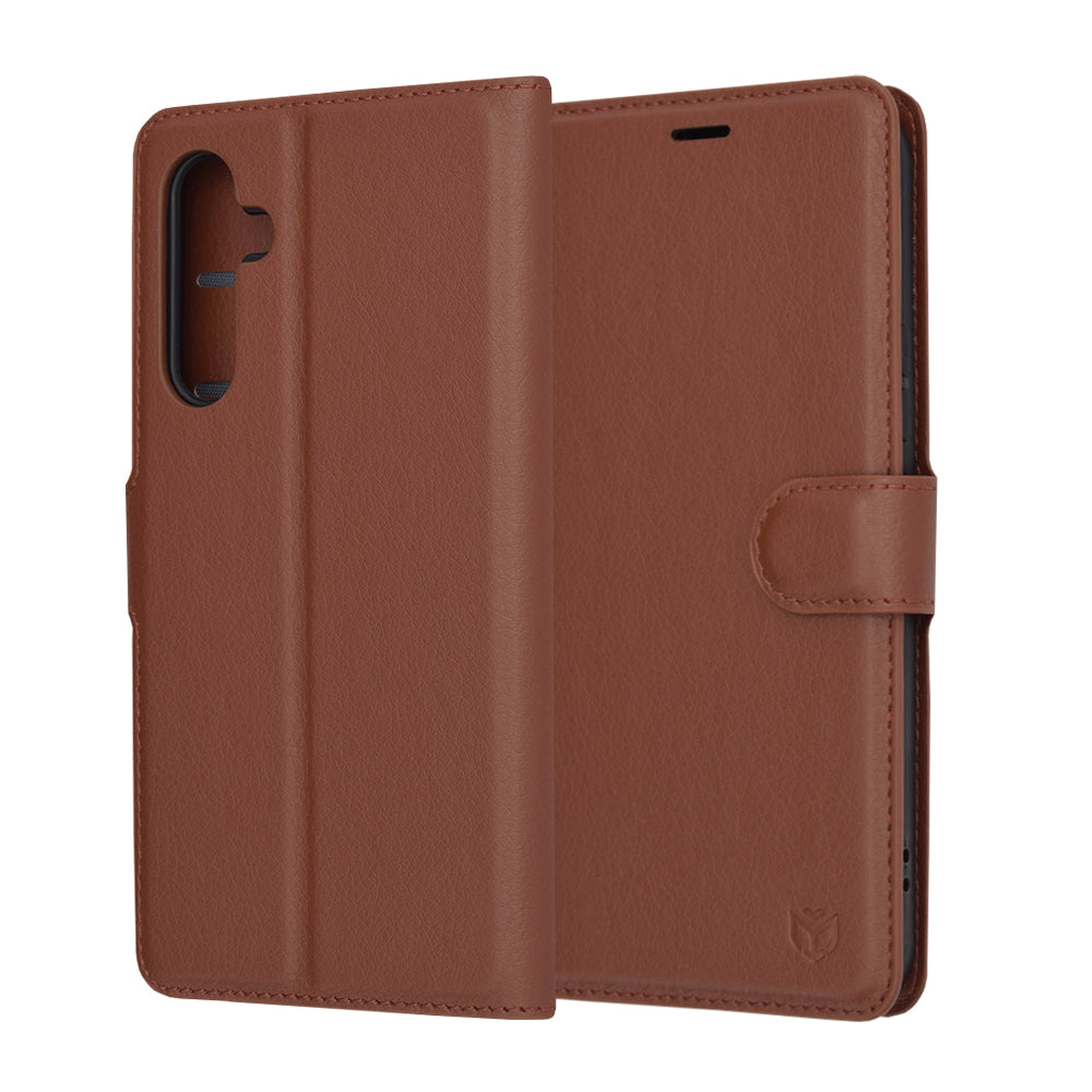 Case for Samsung Galaxy A54 A546, Techsuit, Leather Folio, Brown