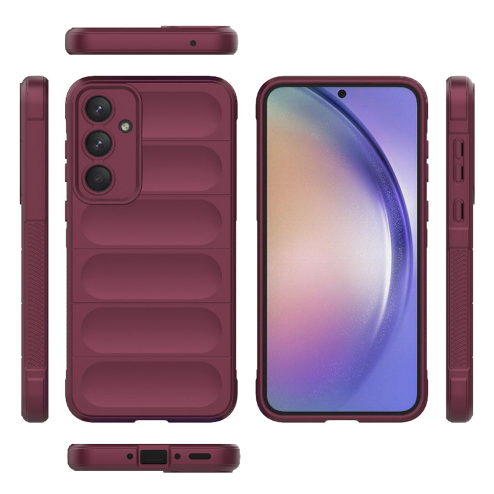 Hoes voor Samsung Galaxy A54 A546, Techsuit, Magic Shield, Wijnrood