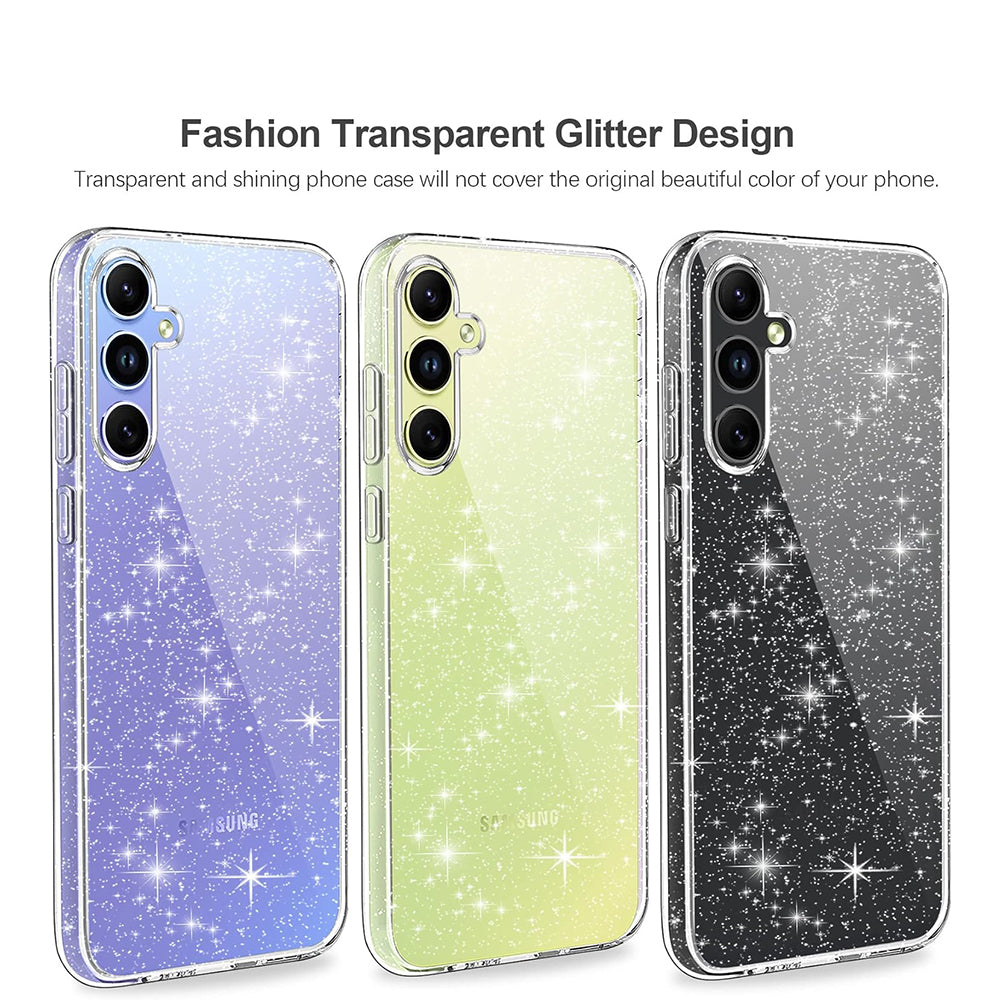Hoesje voor Samsung Galaxy A54 A546, Techsuit, SparkleSkin, Transparant