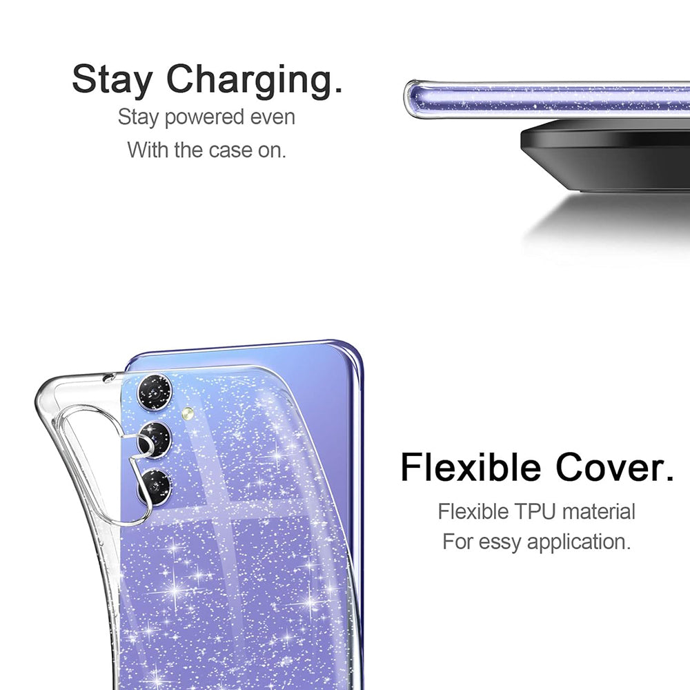 Hoesje voor Samsung Galaxy A54 A546, Techsuit, SparkleSkin, Transparant