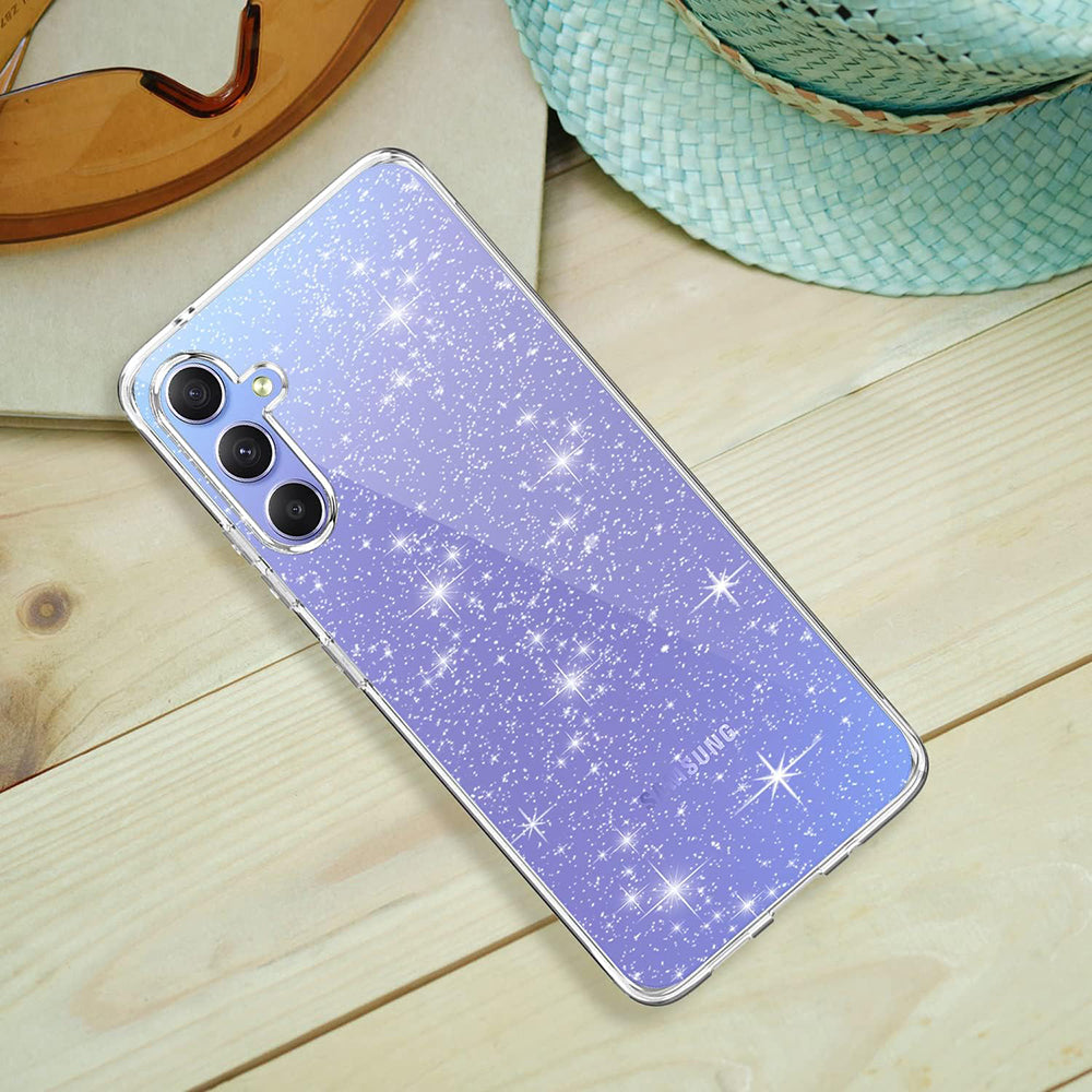 Hoesje voor Samsung Galaxy A54 A546, Techsuit, SparkleSkin, Transparant