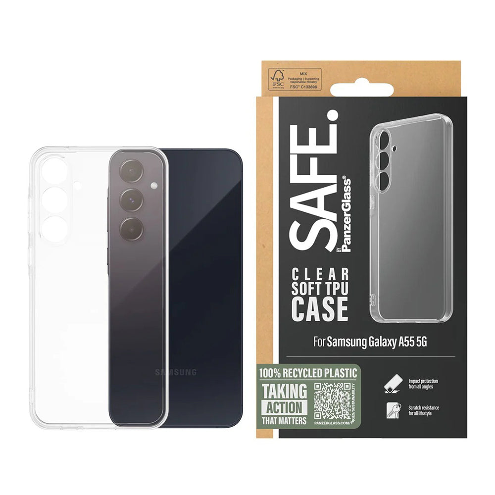Hoes voor Samsung Galaxy A55 5G A556, PanzerGlass, Safe., Transparant