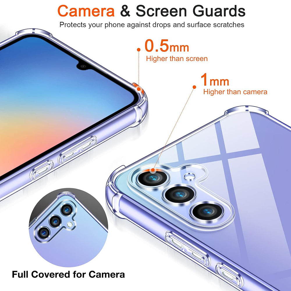 Case for Samsung Galaxy A55 5G A556, Techsuit, Shockproof Clear, Transparent