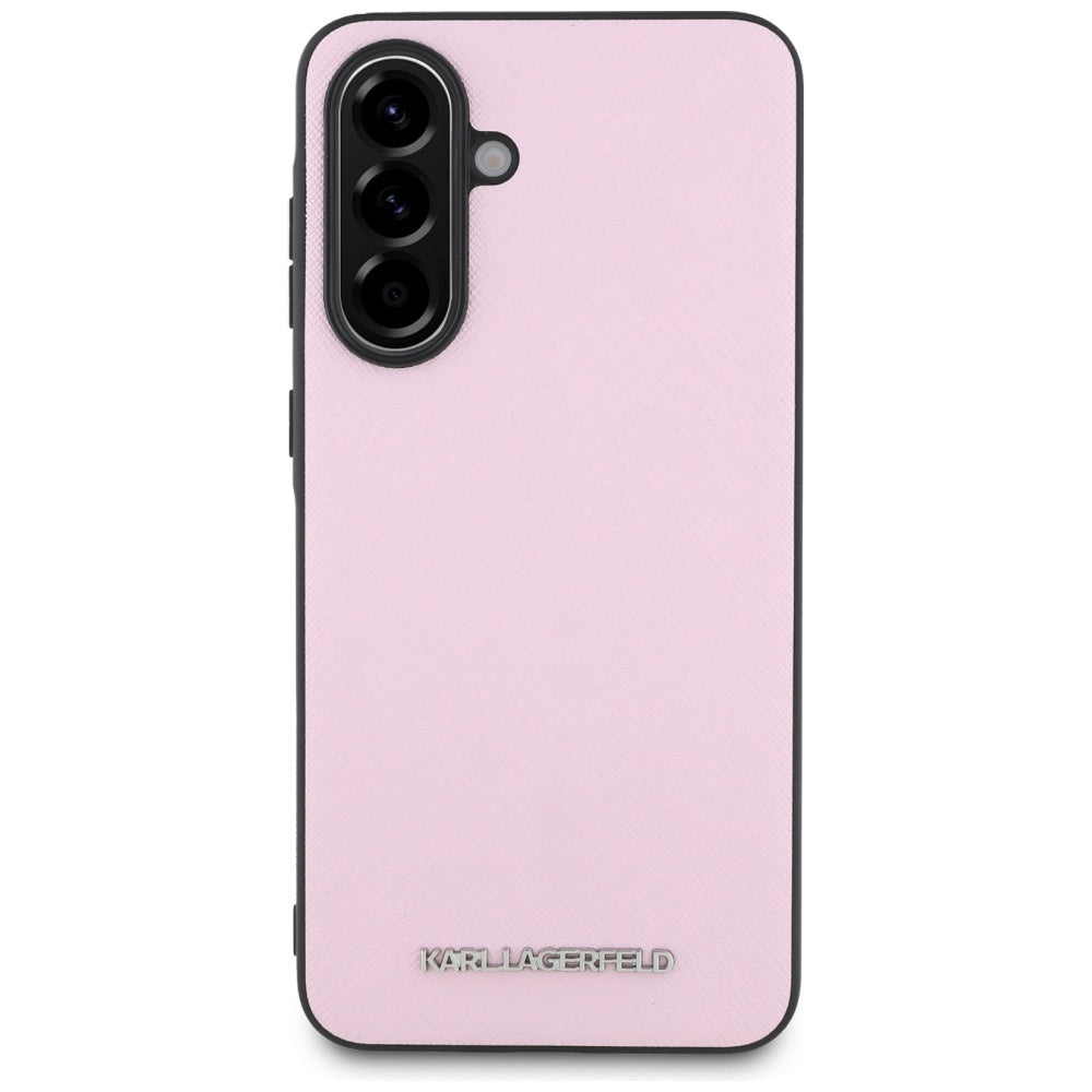 Hoes voor Samsung Galaxy A56 A566, Karl Lagerfeld, Saffiano Metal Logo, Roze