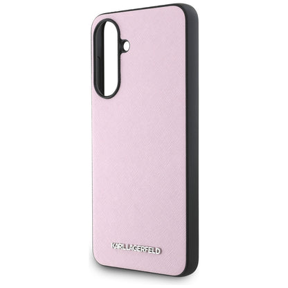 Hoes voor Samsung Galaxy A56 A566, Karl Lagerfeld, Saffiano Metal Logo, Roze