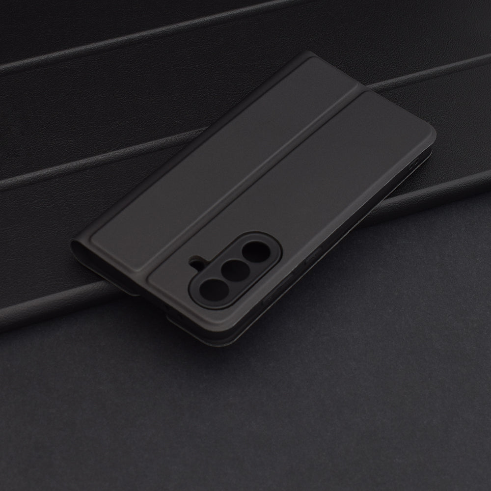 Hoes voor Samsung Galaxy A56 A566, Techsuit, Magskin Book, Zwart
