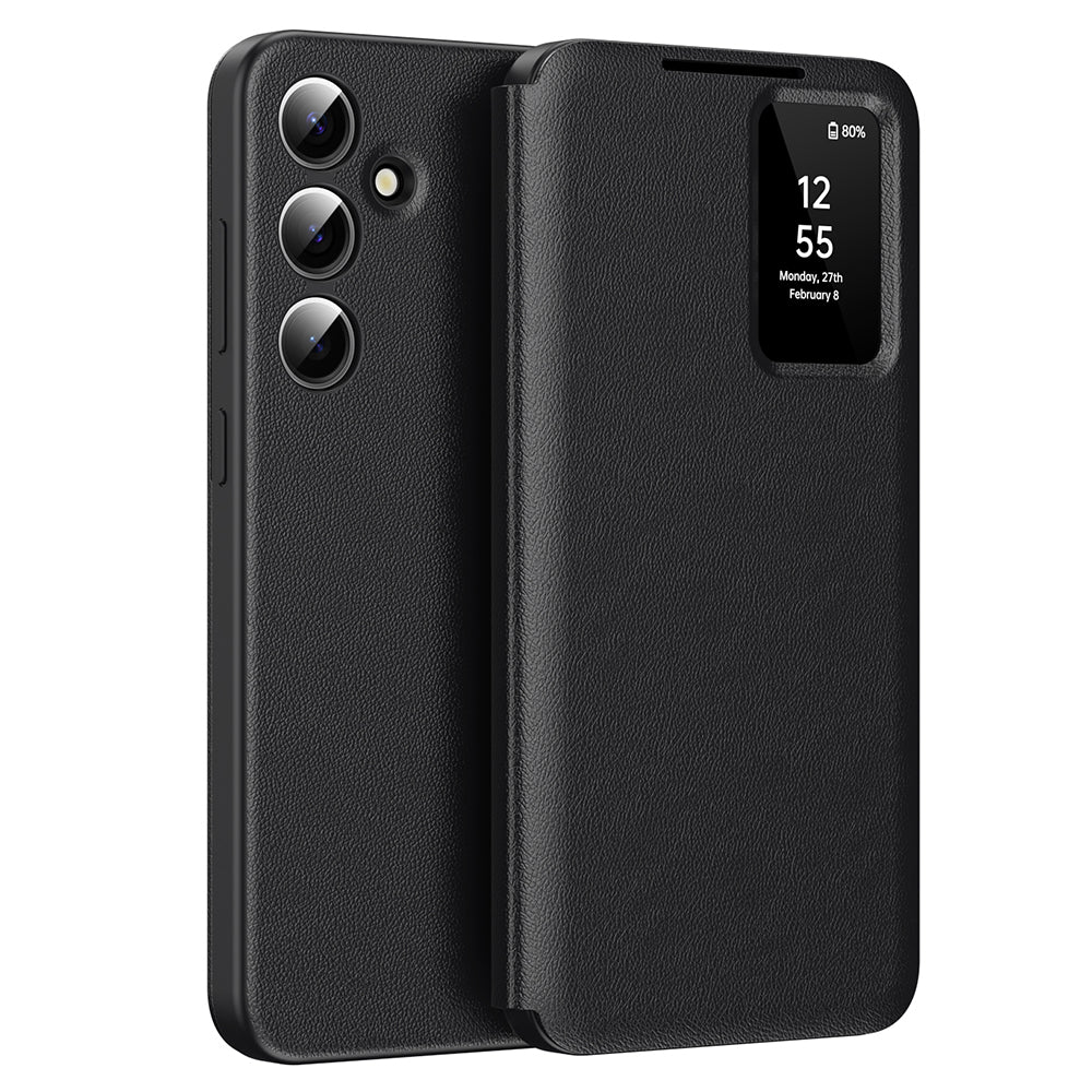 Hoes voor Samsung Galaxy A56 A566, Techsuit, SmartView, Zwart