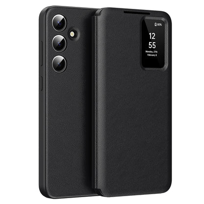 Hoes voor Samsung Galaxy A56 A566, Techsuit, SmartView, Zwart