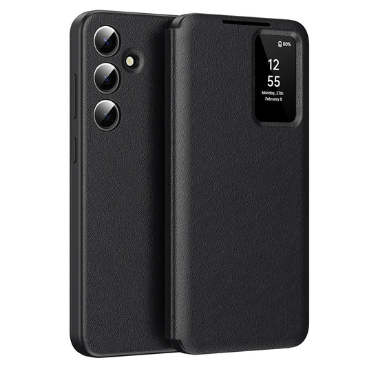 Hoes voor Samsung Galaxy A56 A566, Techsuit, SmartView, Zwart