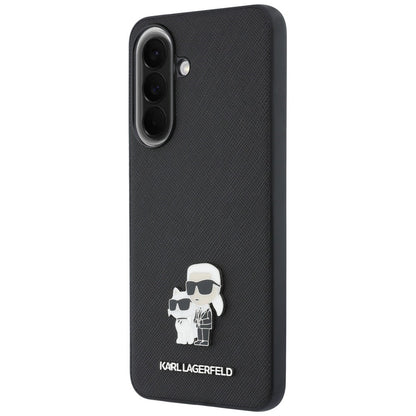 Hoesje voor Samsung Galaxy A57 5G, Karl Lagerfeld, Saffiano Karl & Choupette Metal, Zwart