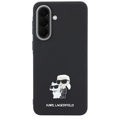 Hoesje voor Samsung Galaxy A57 5G, Karl Lagerfeld, Saffiano Karl & Choupette Metal, Zwart