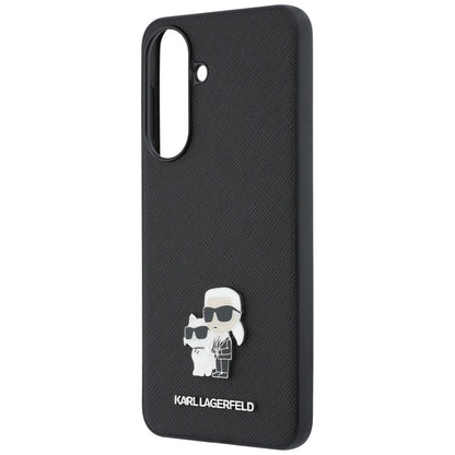 Hoesje voor Samsung Galaxy A57 5G, Karl Lagerfeld, Saffiano Karl & Choupette Metal, Zwart