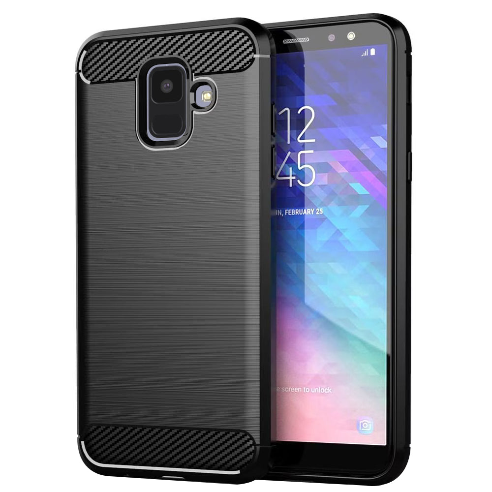 Hoes voor Samsung Galaxy A6 (2018) A600, Techsuit, Carbon, Zwart
