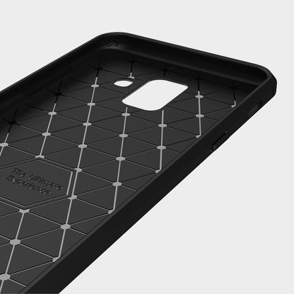 Hoes voor Samsung Galaxy A6 (2018) A600, Techsuit, Carbon, Zwart