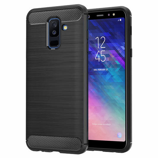 Hoes voor Samsung Galaxy A6 Plus (2018) A605, Techsuit, Carbon, Zwart
