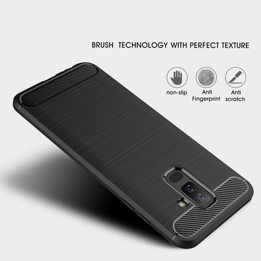 Hoes voor Samsung Galaxy A6 Plus (2018) A605, Techsuit, Carbon, Zwart
