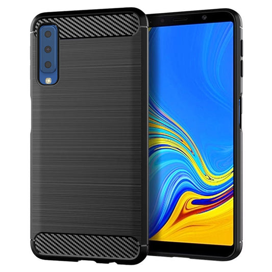 Hoes voor Samsung Galaxy A7 (2018) A750, Techsuit, Carbon, Zwart