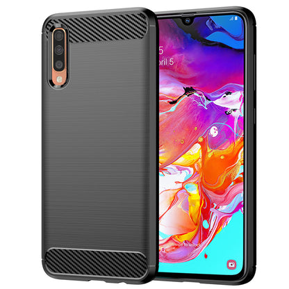 Hoes voor Samsung Galaxy A70s A707 / A70 A705, Techsuit, Carbon, Zwart