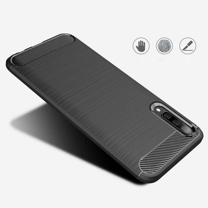 Hoes voor Samsung Galaxy A70s A707 / A70 A705, Techsuit, Carbon, Zwart