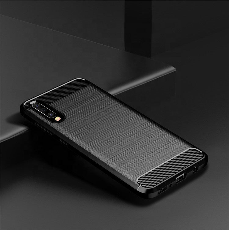 Hoes voor Samsung Galaxy A70s A707 / A70 A705, Techsuit, Carbon, Zwart