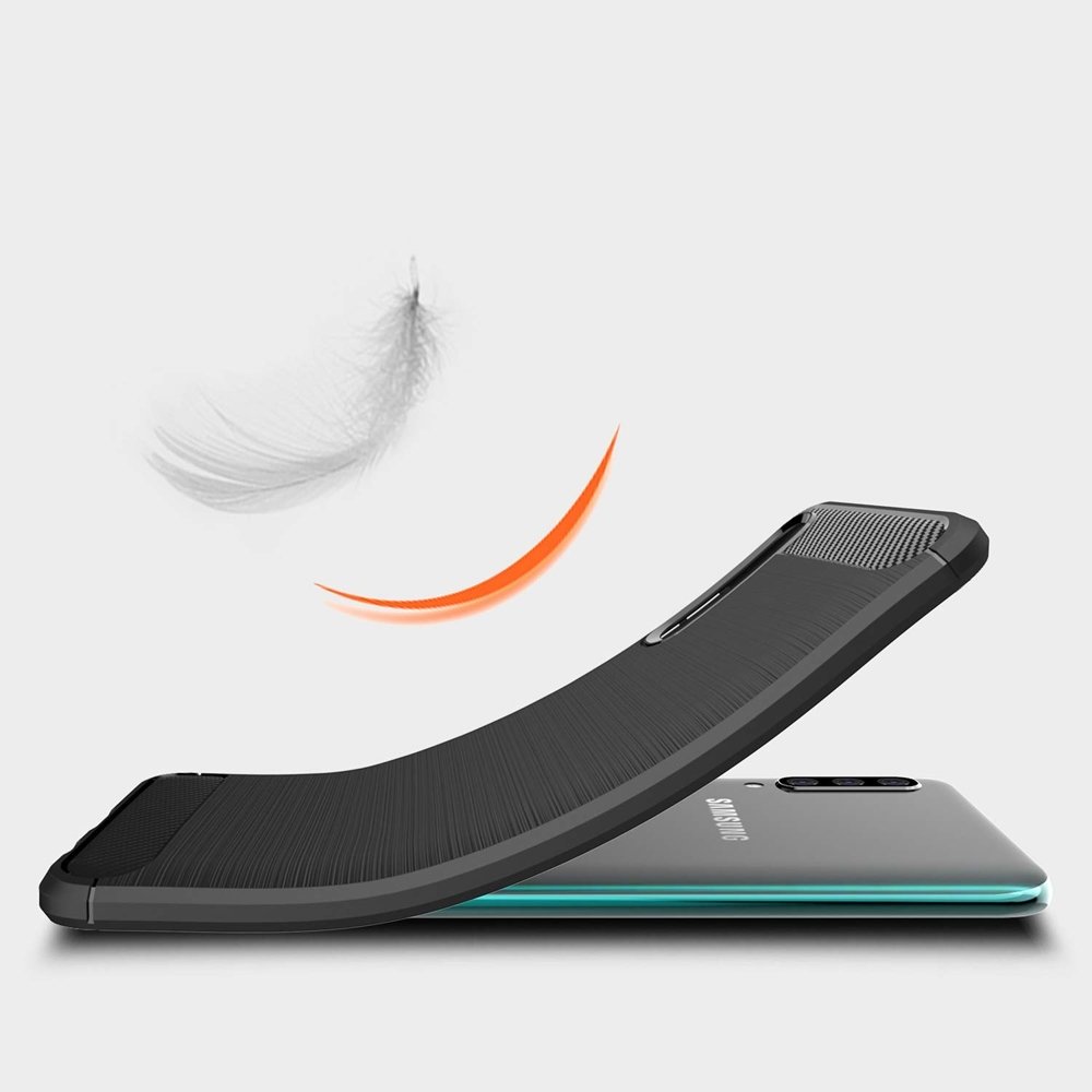Hoes voor Samsung Galaxy A70s A707 / A70 A705, Techsuit, Carbon, Zwart