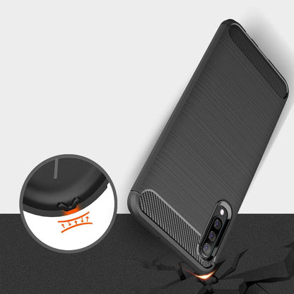 Hoes voor Samsung Galaxy A70s A707 / A70 A705, Techsuit, Carbon, Zwart