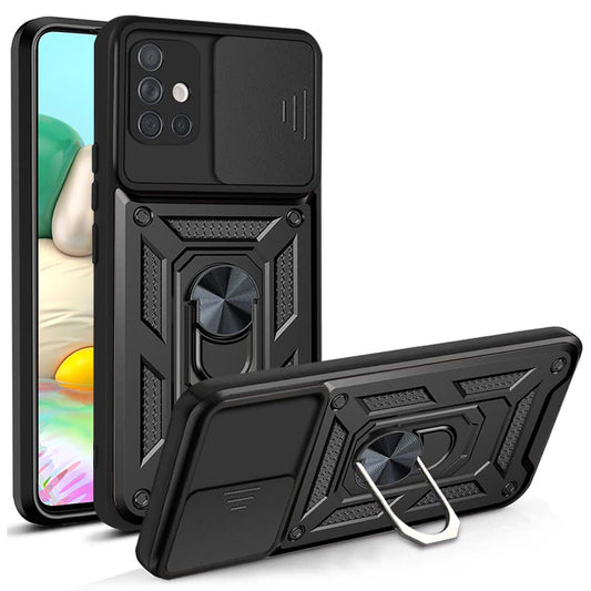 Hoes voor Samsung Galaxy A71 A715, Techsuit, CamShield, Zwart