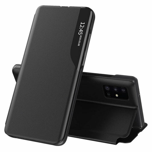 Hoes voor Samsung Galaxy A71 A715, Techsuit, eFold, Zwart