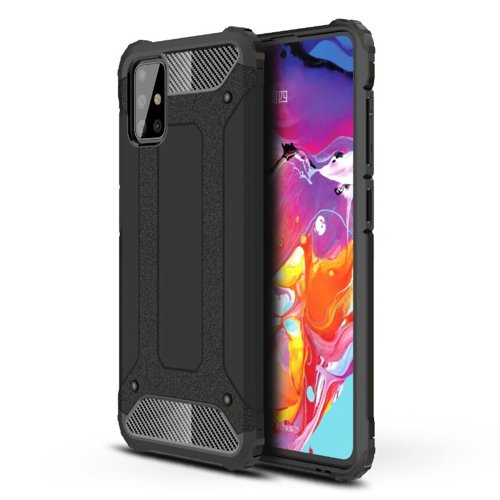 Hoes voor Samsung Galaxy A71 A715, Techsuit, Hybrid Armor, Zwart