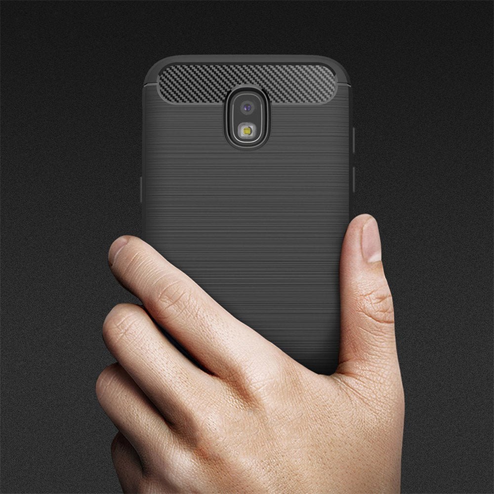 Hoes voor Samsung Galaxy J5 (2017) J530, Techsuit, Carbon, Zwart