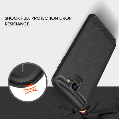 Hoes voor Samsung Galaxy J6 J600, Techsuit, Carbon, Zwart