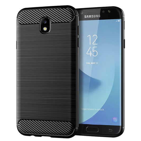 Hoes voor Samsung Galaxy J7 (2017) J730, Techsuit, Carbon, Zwart