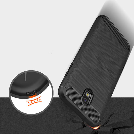 Hoes voor Samsung Galaxy J7 (2017) J730, Techsuit, Carbon, Zwart