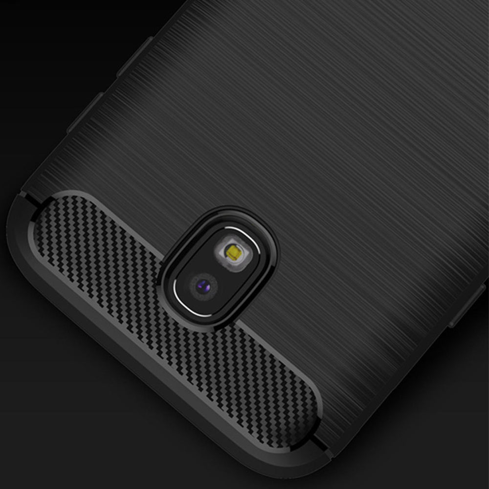 Hoes voor Samsung Galaxy J7 (2017) J730, Techsuit, Carbon, Zwart