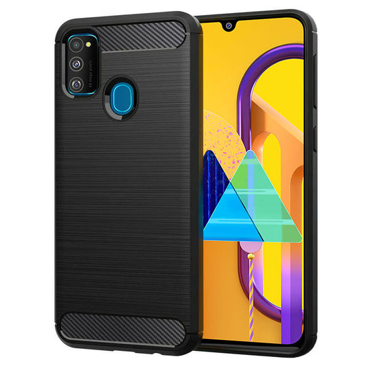Hoes voor Samsung Galaxy M21 M215 / M30s M307, Techsuit, Carbon, Zwart