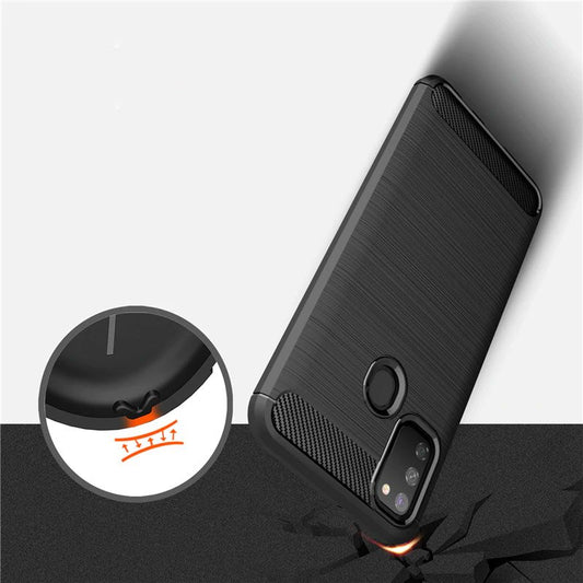 Hoes voor Samsung Galaxy M21 M215 / M30s M307, Techsuit, Carbon, Zwart