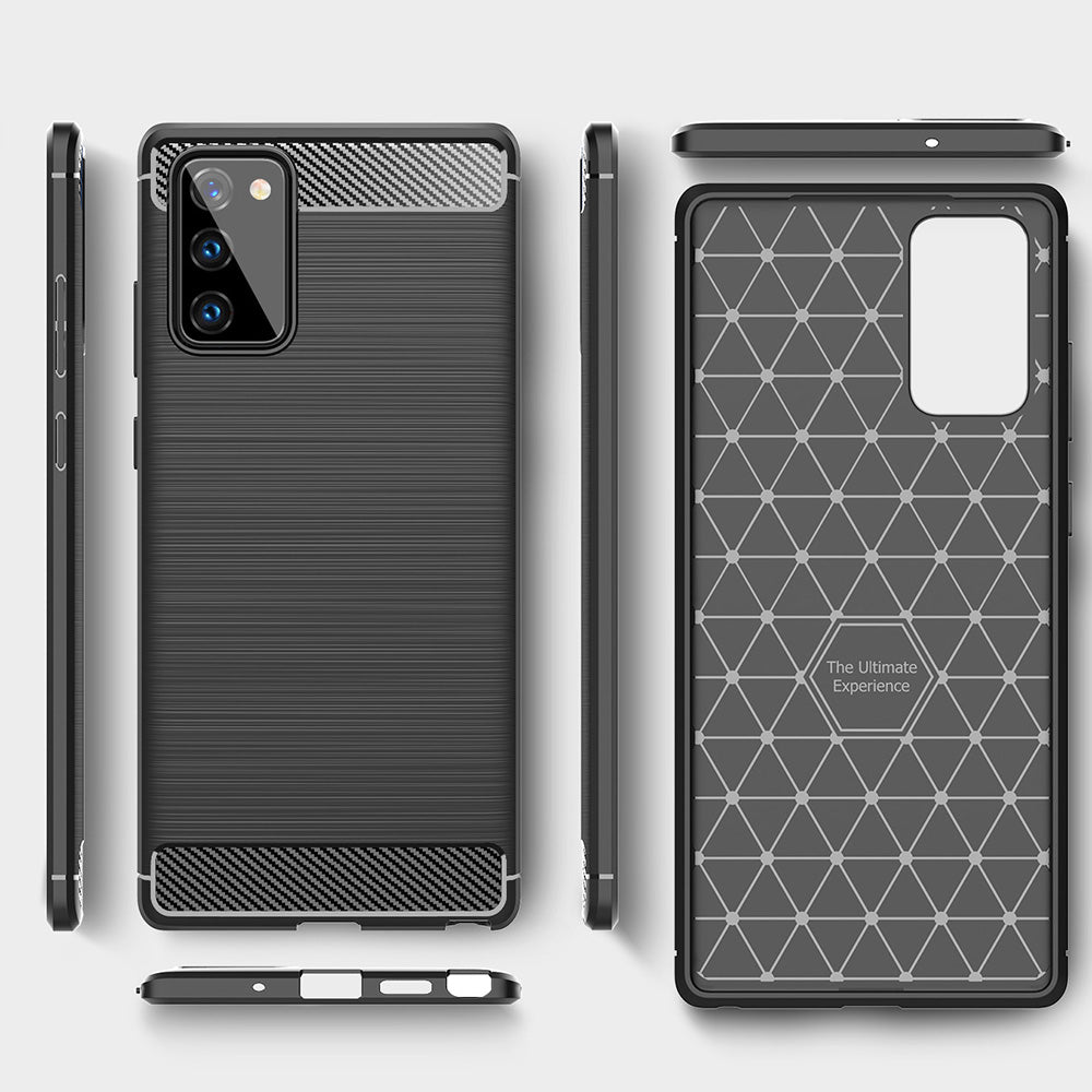 Hoes voor Samsung Galaxy Note 20 5G N981 / Note 20 N980, Techsuit, Carbon, Zwart