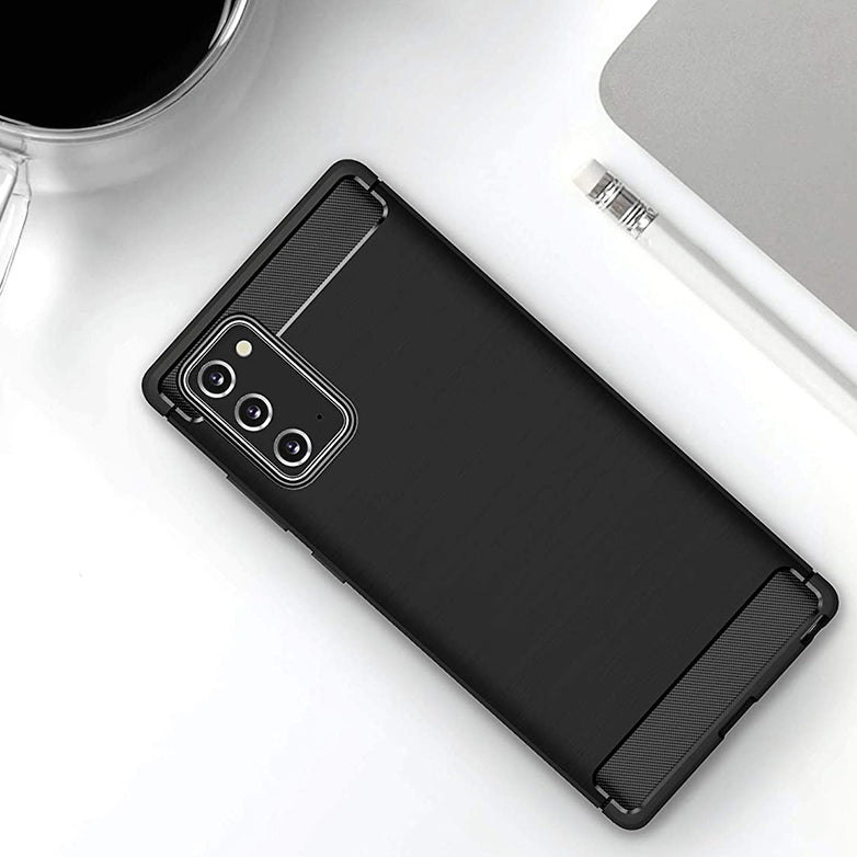 Hoes voor Samsung Galaxy Note 20 5G N981 / Note 20 N980, Techsuit, Carbon, Zwart